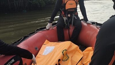 BASARNAS DAN TIM SAR GABUNGAN TEMUKAN JASAD PEMANCING TENGGELAM DI SUNGAI CEMARA 
